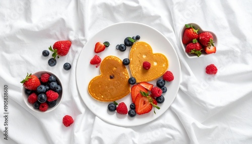 Delicious Pancakes with Fresh Mixed Berries.