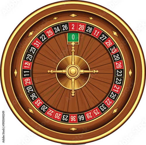 Realistic casino roulette wheel illustration isolated on white background gambling game vector