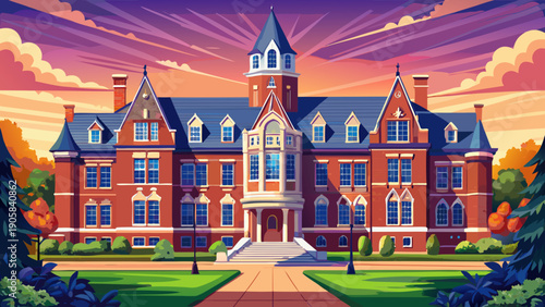 Very beautiful exterior view of College Hall at the University of Pennsylvania, showcasing refined stone architecture and historic academic character within one of America’s most prestigious universit