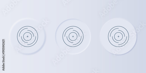 Grey Vinyl disk icon isolated on grey background. Set icons in square buttons. Vector