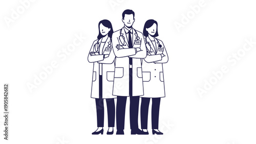 Unity in Care: A united team of dedicated medical professionals stands together, embodying trust and expertise.