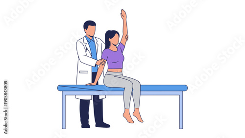 Medical Examination: A doctor carefully examines a patient's arm, illustrating healthcare and medical checkup. 