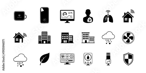 Smart Air Quality Monitor Sensor Icon