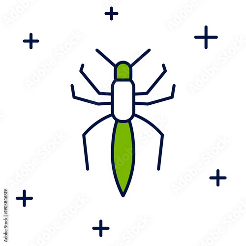 Filled outline Spider icon isolated on white background. Happy Halloween party. Vector