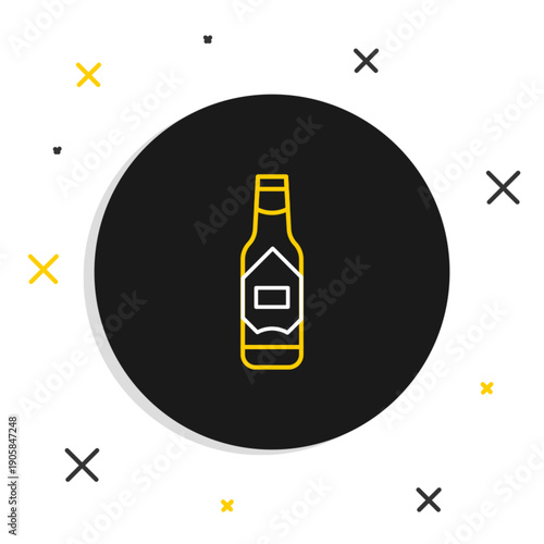 Line Tabasco sauce icon isolated on white background. Chili cayenne spicy pepper sauce. Colorful outline concept. Vector