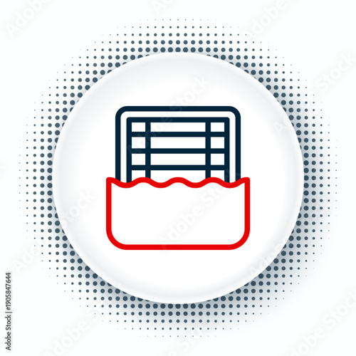 Line Water polo icon isolated on white background. Colorful outline concept. Vector