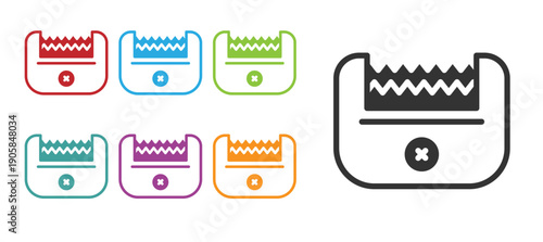 Black Electrical hair clipper or shaver icon isolated on white background. Barbershop symbol. Set icons colorful. Vector