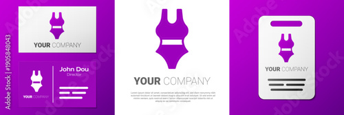 Logotype Swimsuit icon isolated on white background. Logo design template element. Vector