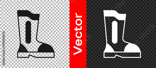 Black Fire boots icon isolated on transparent background. Vector