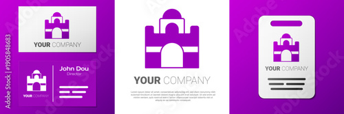 Logotype Egyptian house icon isolated on white background. Logo design template element. Vector