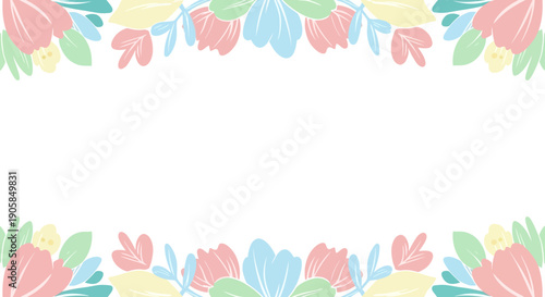 Colorful Floral Border Design Element.