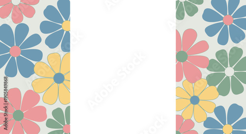 Colorful Floral Pattern with Blank Space.