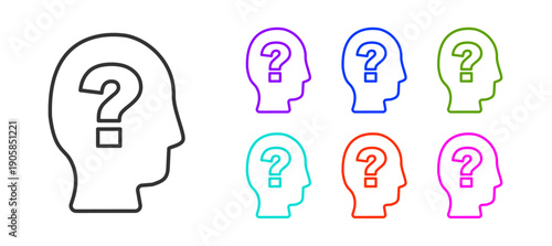 Black line Worker icon isolated on white background. Business avatar symbol user profile icon. Male user sign. Set icons colorful. Vector