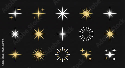 Set of glowing