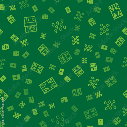 Set line Pound sterling money, Flag of Great Britain and Water drop on seamless pattern. Vector