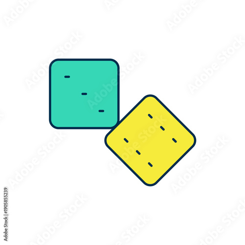 Filled outline Game dice icon isolated on white background. Casino gambling. Vector