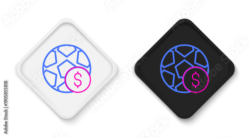 Line Soccer football betting money icon isolated on white background. Football bet bookmaker. Soccer betting online make money. Colorful outline concept. Vector