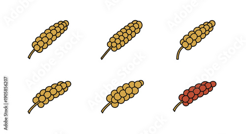 Millet Line art vibrant color