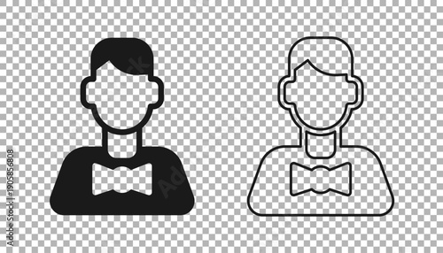 Black Casino dealer icon isolated on transparent background. Casino croupier. Vector