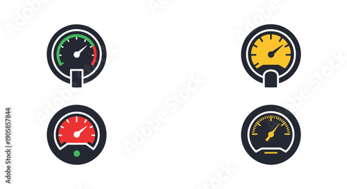 Pressure Gauge Line filled art flat design