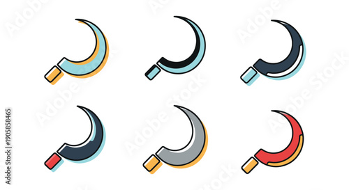 Sickle Line art filed color clean design