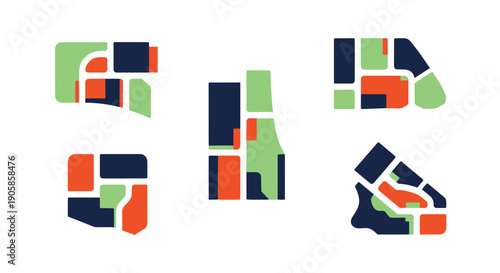 Site Plan Line art filled color trendy design