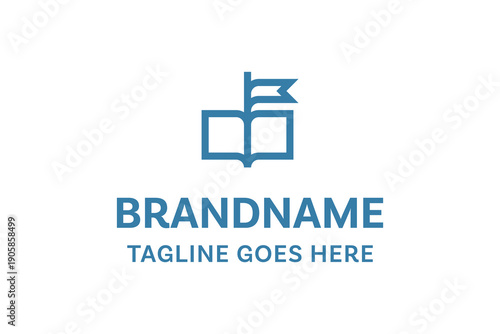 Book Flag Education Logo, symbolizing knowledge, guidance, and structured learning