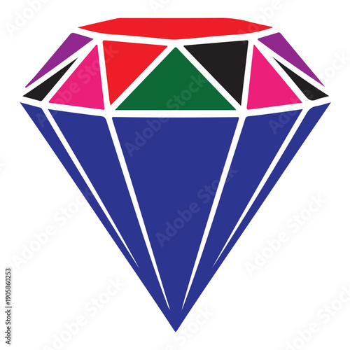Vibrant faceted diamond gemstone with multicolored facets a symbol of wealth luxury and preciousness representing love commitment and engagement for special occasions