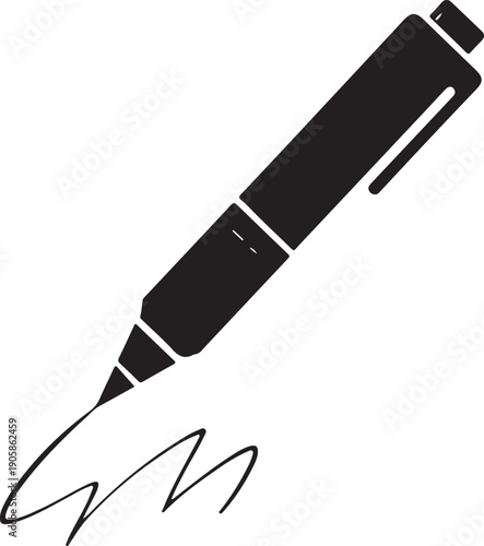 Signature pen icon set in line style. Pen, write simple black style symbol sign for apps and website, vector illustration.