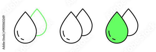 Set line Water drop icon isolated on white background. Vector