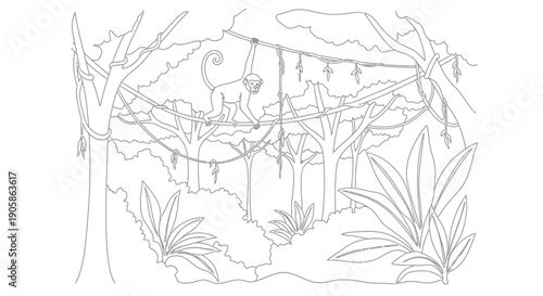 chameleon on branch in jungle