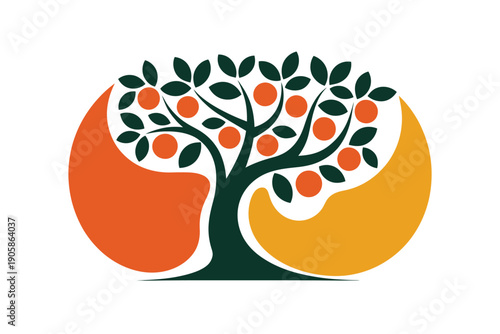 Vibrant tree with ripe oranges symbolizing growth and abundance