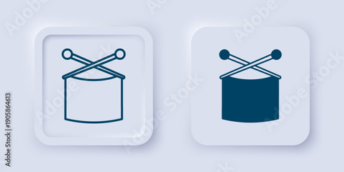 Filled and outline Knitting needles icon isolated on grey background. Label for hand made, knitting or tailor shop. Square button. Vector
