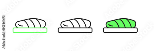 Set line Fish steak icon isolated on white background. Vector