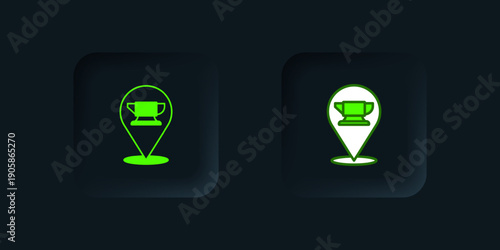 Green Blacksmith anvil tool icon isolated on black background. Metal forging. Forge tool. Black square button. Vector