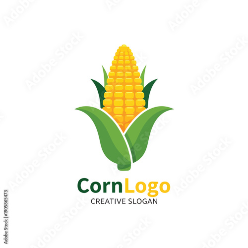 Vibrant Corn Cob Illustration: A Symbol of Freshness and Natural Harvest for Agriculture