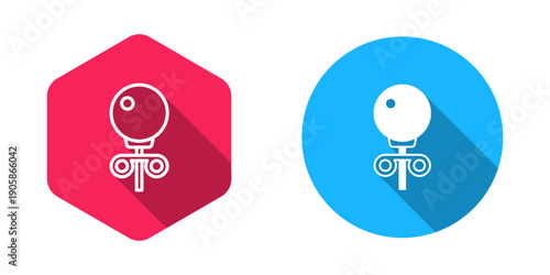 Filled and outline Stud earrings icon isolated with long shadow background. Jewelry accessories. Vector