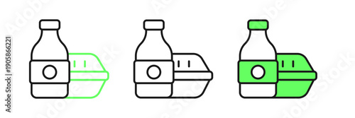 Set line Online ordering and fast food delivery icon isolated on white background. Vector