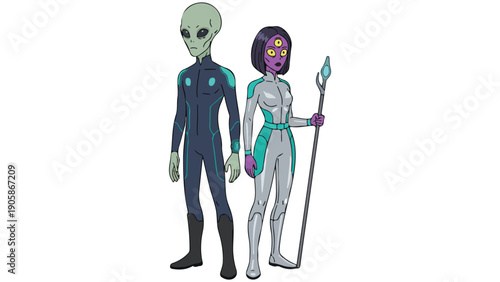 Adorable Sci Fi Alien Creatures | Cute Cartoon Space Character Pack