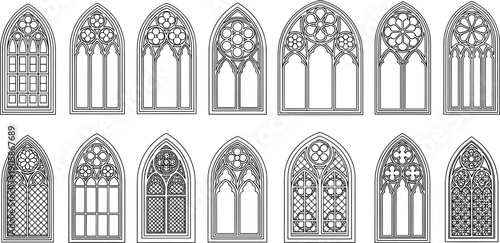 Gothic church window stained glass architecture