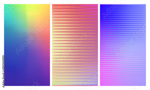 Set of ribbed glass texture backgrounds