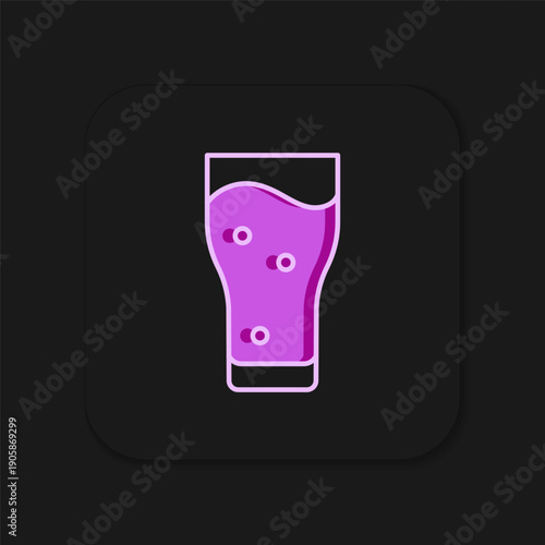 Filled outline Glass of beer icon isolated on black background. Flat filled outline style with shadow. Vector