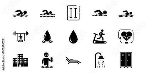 Indoor Lap Pool Swimming Fitness Icon