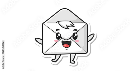 Smiling cartoon envelope character