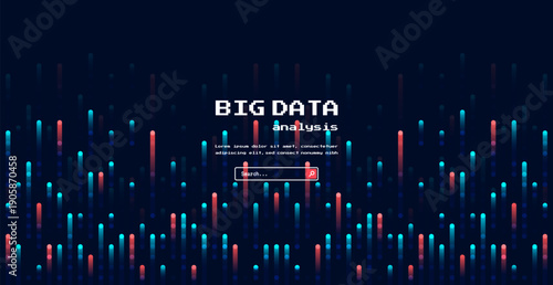 Digital technology background. Digital data dots blue pattern background
