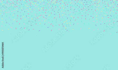 Colorful sprinkles banner background, colorful falling decorative sprinkles background