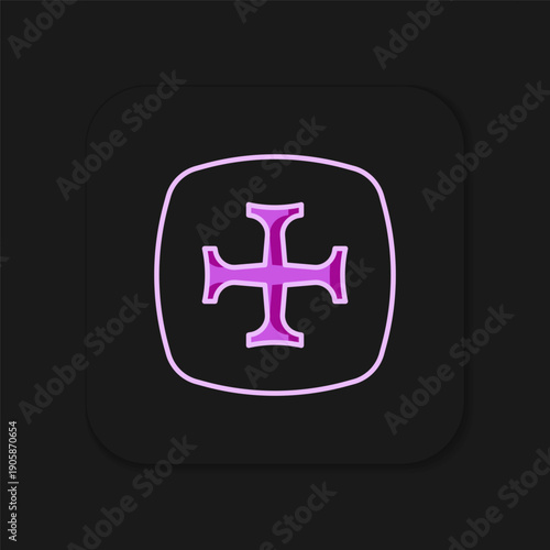 Filled outline Crusade icon isolated on black background. Flat filled outline style with shadow. Vector