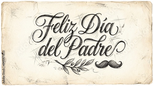 feliz Vintage dia del padre greeting card with mustache and leaf festive father's day design element