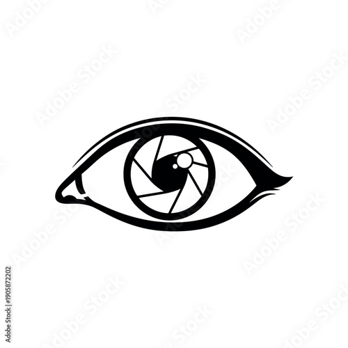 Human Eye with Camera Shutter Pupil Stencil