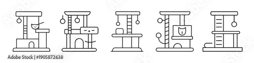 Outline cat trees design collection for pet comfort and play